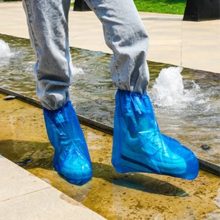 【Dagebeno荷生活】機車族神器可拋棄式防雨鞋套 防水防泥透明款耐磨雨鞋套(成人長款3包)