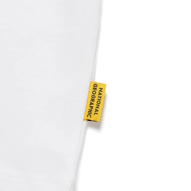 【National Geographic 國家地理】男女同款 MOUNT COOK印花圖案微寬鬆涼感短袖上衣-米白色(涼感T)