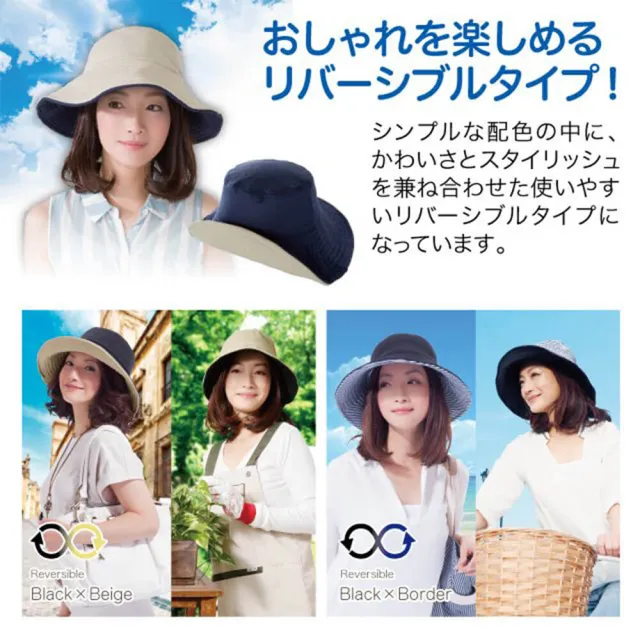 【台隆手創館】日本Needs Labo 雙面使用防曬帽 遮陽帽(藍色/黑色)