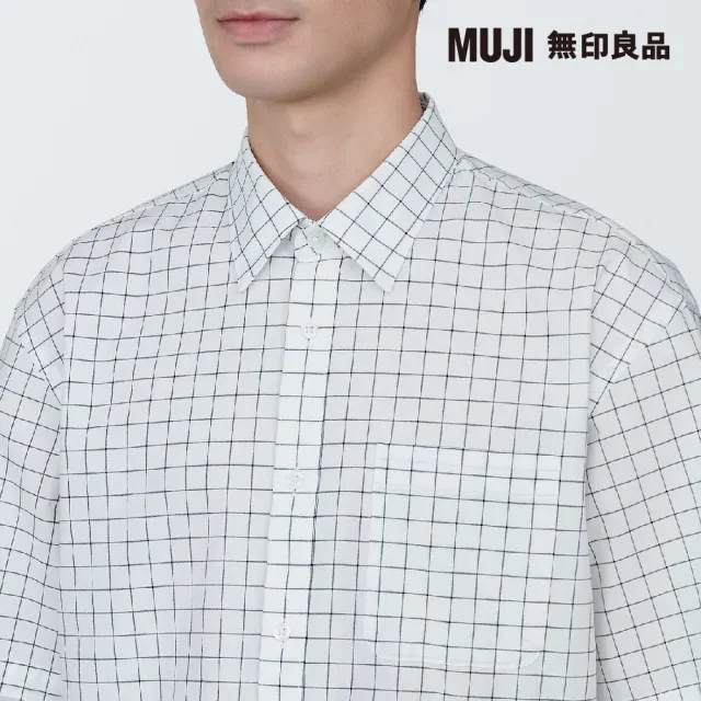 【MUJI 無印良品】男棉水洗平織布短袖襯衫(共9色)