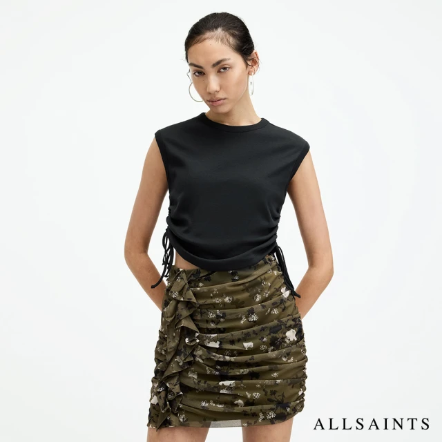 ALLSAINTS SONNY 純棉修身抽繩背心-黑 W025JA(修身版型)