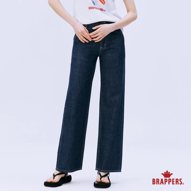 BRAPPERSBRAPPERS 女款 Boy friend系列-中腰全棉寬褲(深藍)