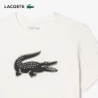 【LACOSTE】男裝-SPORT 3D 印花鱷魚皮透氣短袖T恤(白色)