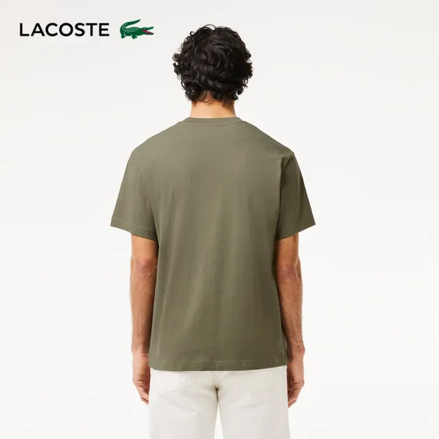 【LACOSTE】男裝-經典版型logo棉質短袖T恤(坦克綠)