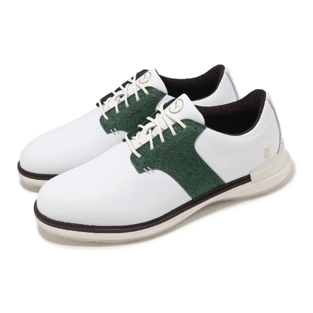 PUMA x QUIET GOLF 高爾夫球鞋 Quiet Golf Avant 男鞋 白 綠 防水鞋面 聯名(310044-01)