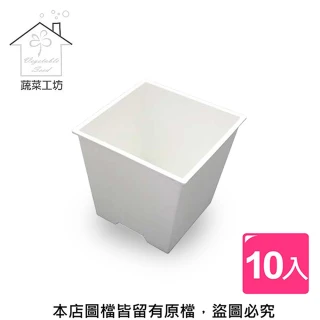 【蔬菜工坊】四方型栽培盆5.5吋-白色10入/組(厚)