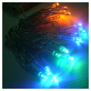 【聖誕裝飾品特賣】聖誕燈 LED燈串20燈電池燈(四彩色光/透明線 高亮度又環保)