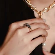【Olivia Yao Jewellery】歐美個性風 漸層雙色拼接 鎖鍊戒指(Ouro Collectionn)