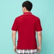 【oillio 歐洲貴族】男裝 短袖口袋POLO衫 透氣 超柔天絲棉 吸濕排汗 印花(紅色 法國品牌)
