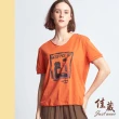 【Just Wear 佳葳】時髦塗鴉捲邊上衣 2色(女上衣/女上著/短袖/印字/印圖/棉質/休閒)