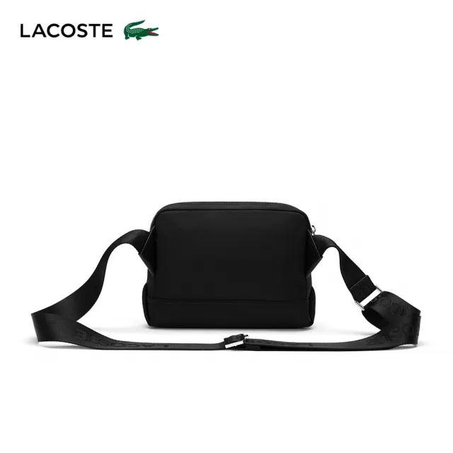 【LACOSTE】包款-Kome單肩前平口袋斜背包(黑色)