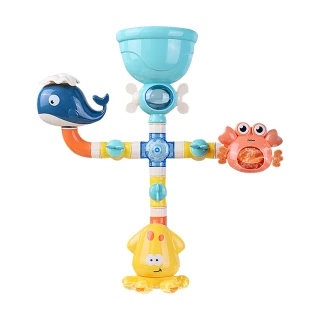 【JoyNa】兒童戲水玩具 管道吸盤轉轉樂(洗澡玩具/花灑/浴室玩具)