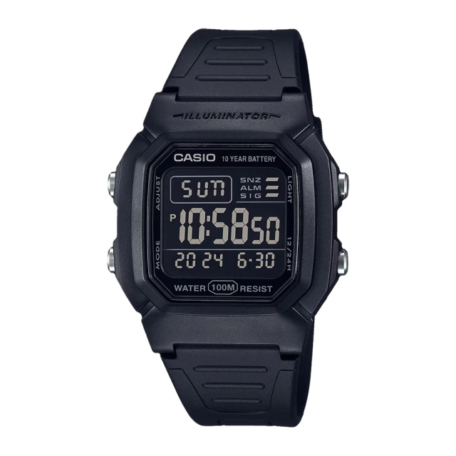 CASIO 卡西歐 當兵/學生指定款/防水100米/LED照明(W-800H-1B)