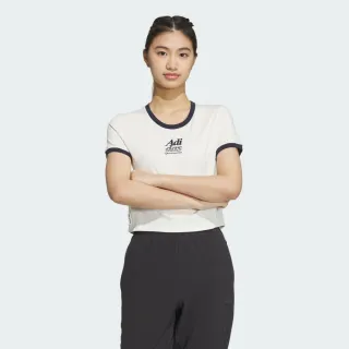 【adidas 官方旗艦】LOGO 短版短袖上衣 女 JI6880