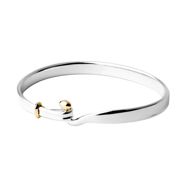 Georg Jensen 喬治傑生】#204 TORUN 朵蘭設計18K金純銀手環- momo購物
