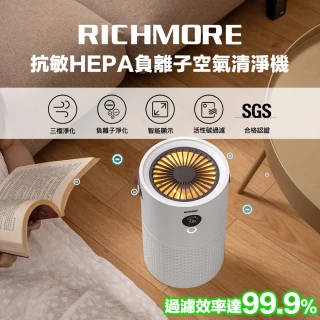 【RICHMORE】抗敏HEPA負離子空氣清淨機(RM-0168)