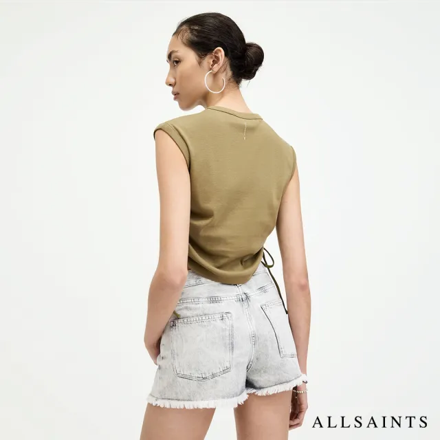 【ALLSAINTS】SONNY 純棉修身抽繩背心-綠 W025JA(修身版型)