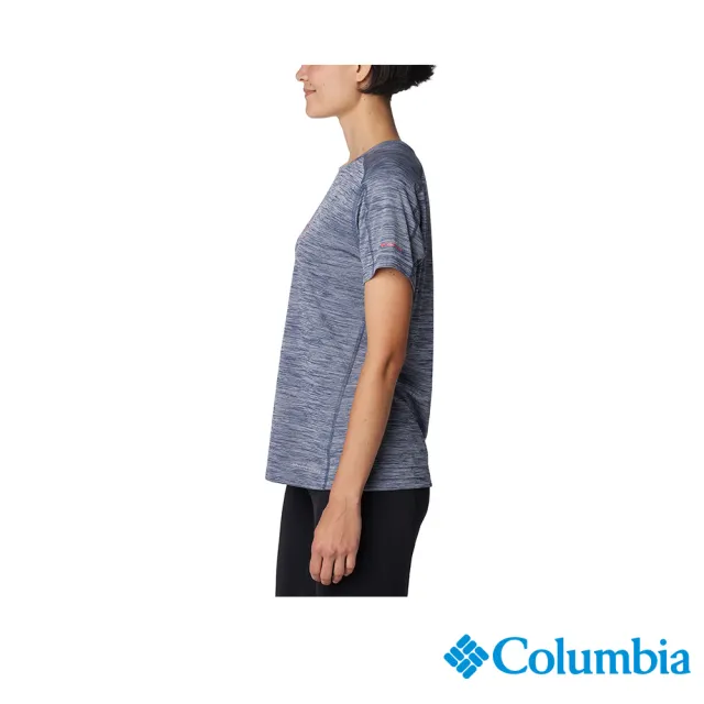 【Columbia 哥倫比亞 官方旗艦】女款-W Zero Rules™涼感快排短袖上衣-深藍色(UAR55460NY/IS)