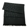 【COACH】C LOGO羊毛混桑蠶絲巾圍巾(黑)