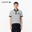 【LACOSTE】男裝-條紋棉質Heritage徽章Polo衫(紫藍色)