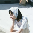 【Queenshop】女裝 撞色小雛菊編織造型綁帶頭巾 兩色售 現+預 07020895