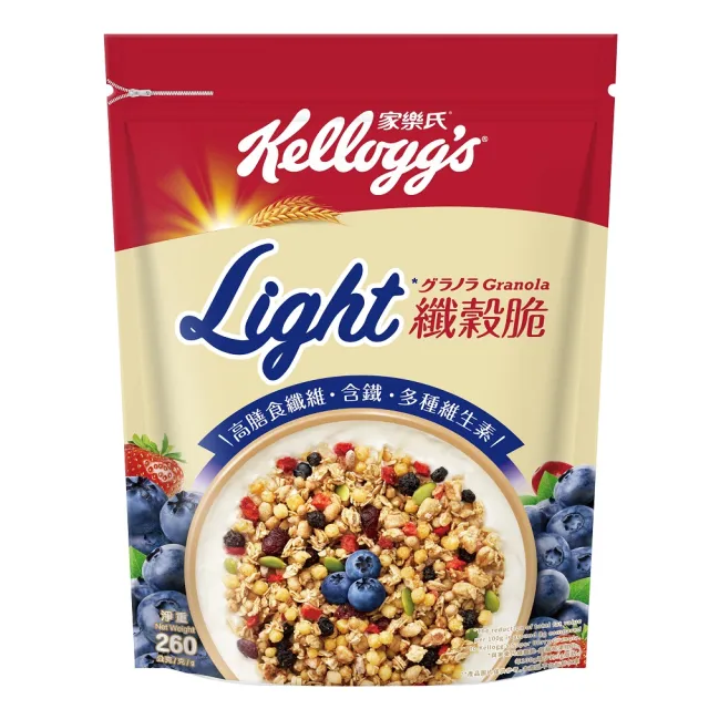 【家樂氏Kelloggs】纖穀脆口味任選x5包水果麥片(黑巧/果實/超莓/堅果/Light/燕麥)