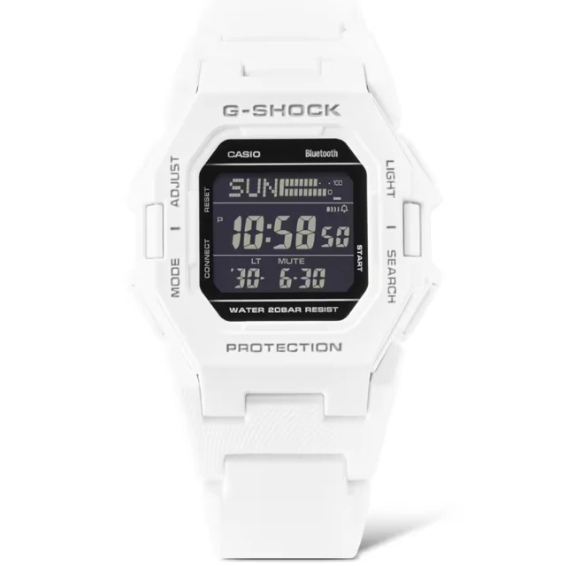 CASIO 卡西歐 G-SHOCK 藍牙 計步 大膽輕巧 未來時尚 運動手錶 白 _41.5mm(GD-B500-7)