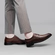 【ANSEL】真皮皮鞋 鱷魚皮鞋/全真皮典雅紳士鱷魚皮紋設計商務皮鞋-男鞋(棕)