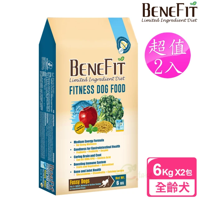 BENEFIT 斑尼菲 3包箱購 高能犬 6kg 鴨肉糙米配
