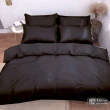 【LUST】素色簡約 純黑 100%純棉、雙人加大6尺精梳棉床包/歐式枕套《不含被套》(台灣製造)