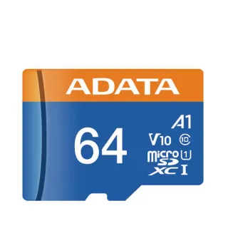 【ADATA 威剛】64G Premier microSDXC/SDHC UHS-I Class10 A1 V10 記憶卡(原廠終生有限保固)