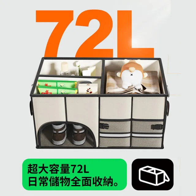 【OMG】汽車折疊收納箱 後車廂置物箱(帶鞋倉/車用收納箱/雜物箱/玩具箱/摺疊箱/整理箱/儲物箱)