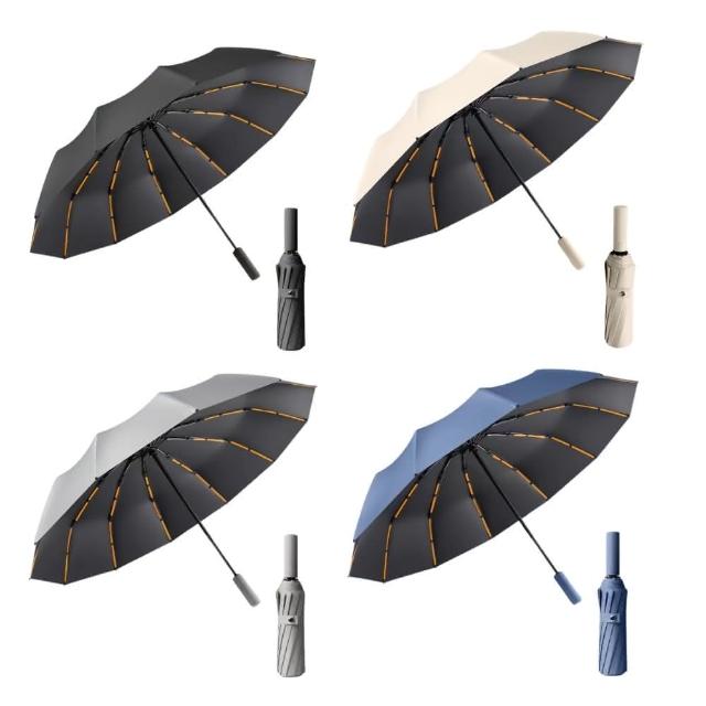 【GER 泰】144骨黑膠自動晴雨傘 抗UV 抗風 擋雨 遮陽 
