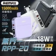 【Remax】RPP-20 15000mAh 18W四輸出自帶線支架 無界1行動電源