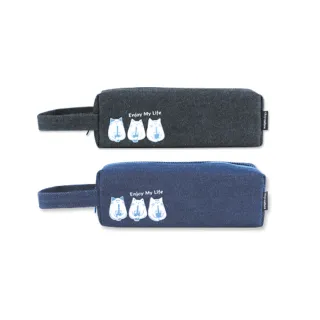【珠友】牛仔手提大筆袋(鉛筆盒/文具袋/拉鏈袋/小物收納袋/文具收納包/學生文具)