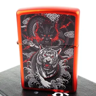 【Zippo】美系~Dragon Tiger-龍虎圖案設計打火機