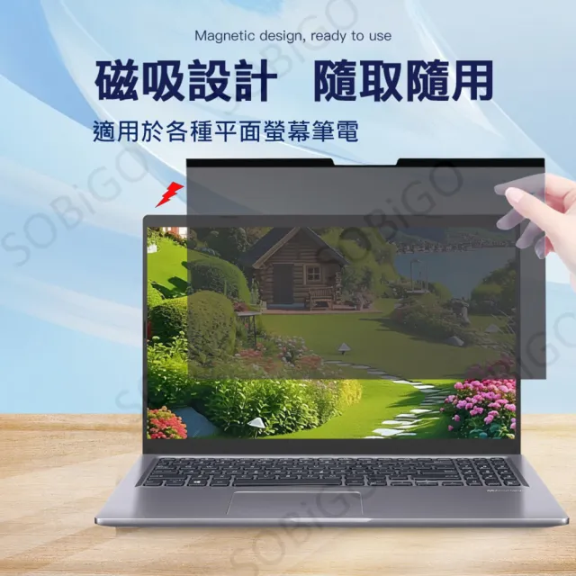 【SOBiGO!】14吋通用型磁吸式防窺片 台灣品牌SGS(APPLE筆電不適用)