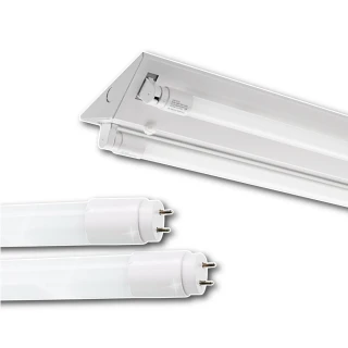 【台灣CNS認證 台灣製造】6入 LED山型燈具 雙管 4尺 LED 燈管 雙端入電(白光/中性光/黃光)