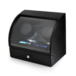 【P&W】手錶自動上鍊盒 2+2支裝 5種轉速 木質鋼琴烤漆 矽膠錶枕(機械錶專用 錶盒 上鍊盒 上鏈盒)