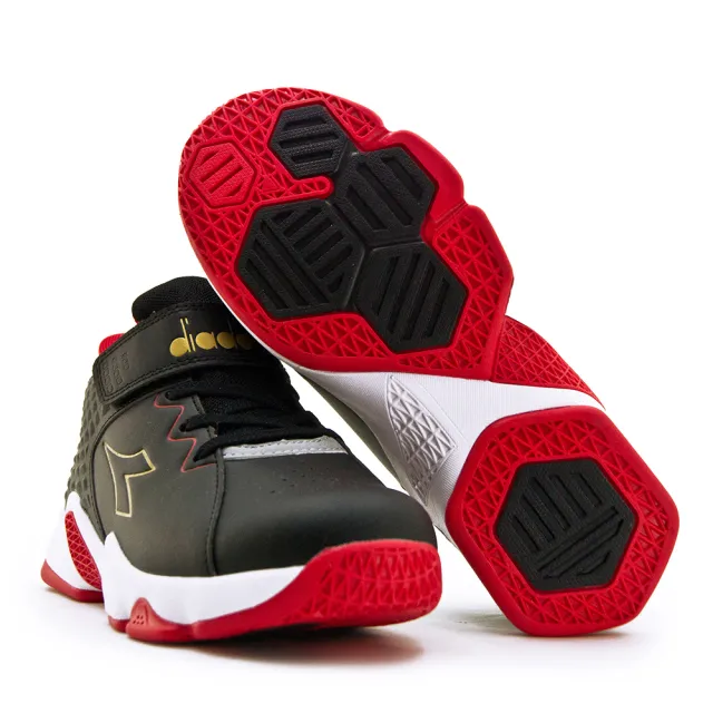 【DIADORA】大童 迪亞多那 22.5cm-25cm超寬楦避震籃球鞋 STABLE系列(黑紅 11117)