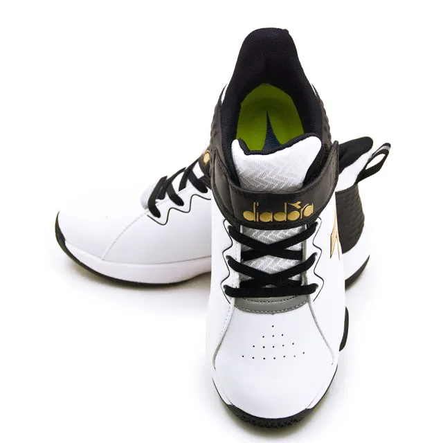 【DIADORA】大童 迪亞多那 22.5cm-25cm超寬楦避震籃球鞋 STABLE系列(白黑金 11118)