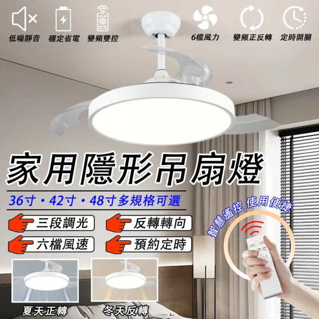 【LADUTA 拉布塔】48吋風扇 風扇燈 DC吊扇 遙控吊扇燈(電風扇 循環扇 吸頂燈)