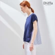 【Diffa】透氣短袖異素材拼接造型上衣－共四款