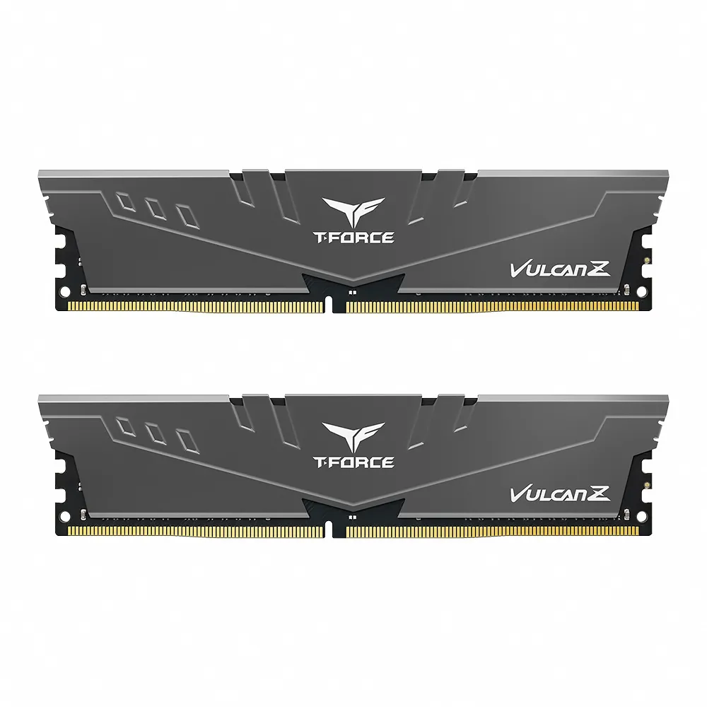 【Team 十銓】T-FORCE VULCAN Z火神系列 DDR4-3200 16Gx2_32GB CL16 灰色 桌上型超頻記憶體