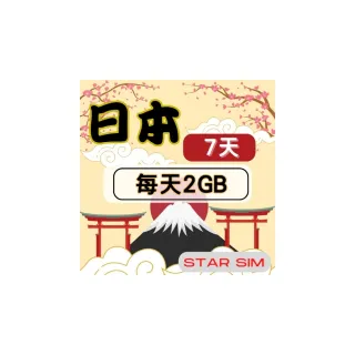 【星光卡  STAR SIM】日本上網卡7天 每天2GB  高速流量吃到飽(旅遊上網卡 日本 網卡 日本網路)