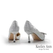【Keeley Ann】側挖空方鑽高跟鞋(銀色424567127-Ann系列)