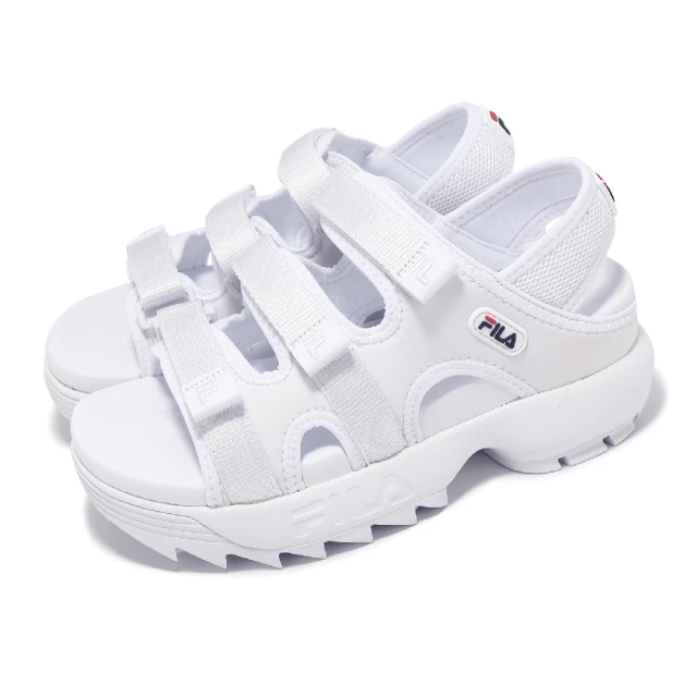 FILA 涼拖鞋 Disruptor SD Puffy 女鞋 白 尼龍 魔鬼氈 厚底 涼鞋 斐樂(5S138Y125)