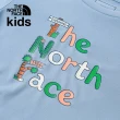 【The North Face 官方旗艦】北面兒童藍色吸濕排汗防曬大尺寸趣味印花短袖T恤｜88HAQEO