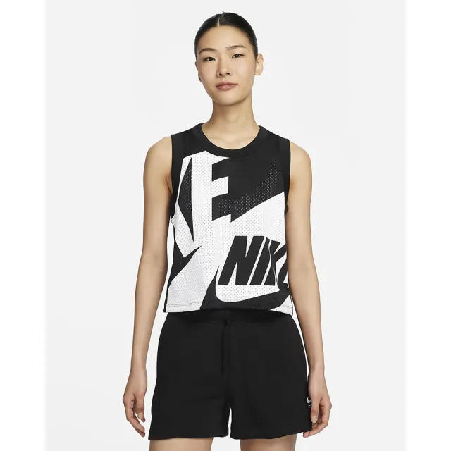 【NIKE 耐吉】背心 上衣 無袖 運動 休閒 女 AS W NSW AIR MESH TANK 黑色(FN2257010)