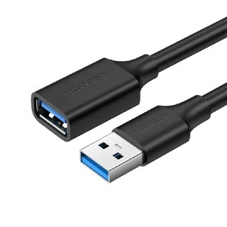 【綠聯】綠聯 USB 2.0A公對A母鍍鎳成型款(圓線 黑色 3公尺)